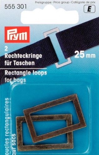 Prym 25mm antique brass coloured rectangle loops